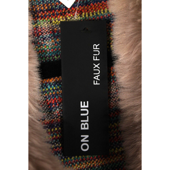 On Blue Sweater Vest Faux and Fringe Trim Accent Womens size S/M Beige Aztec - Picture 8 of 8